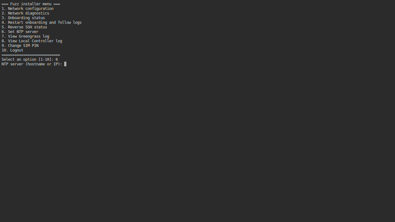 NTP server prompt
