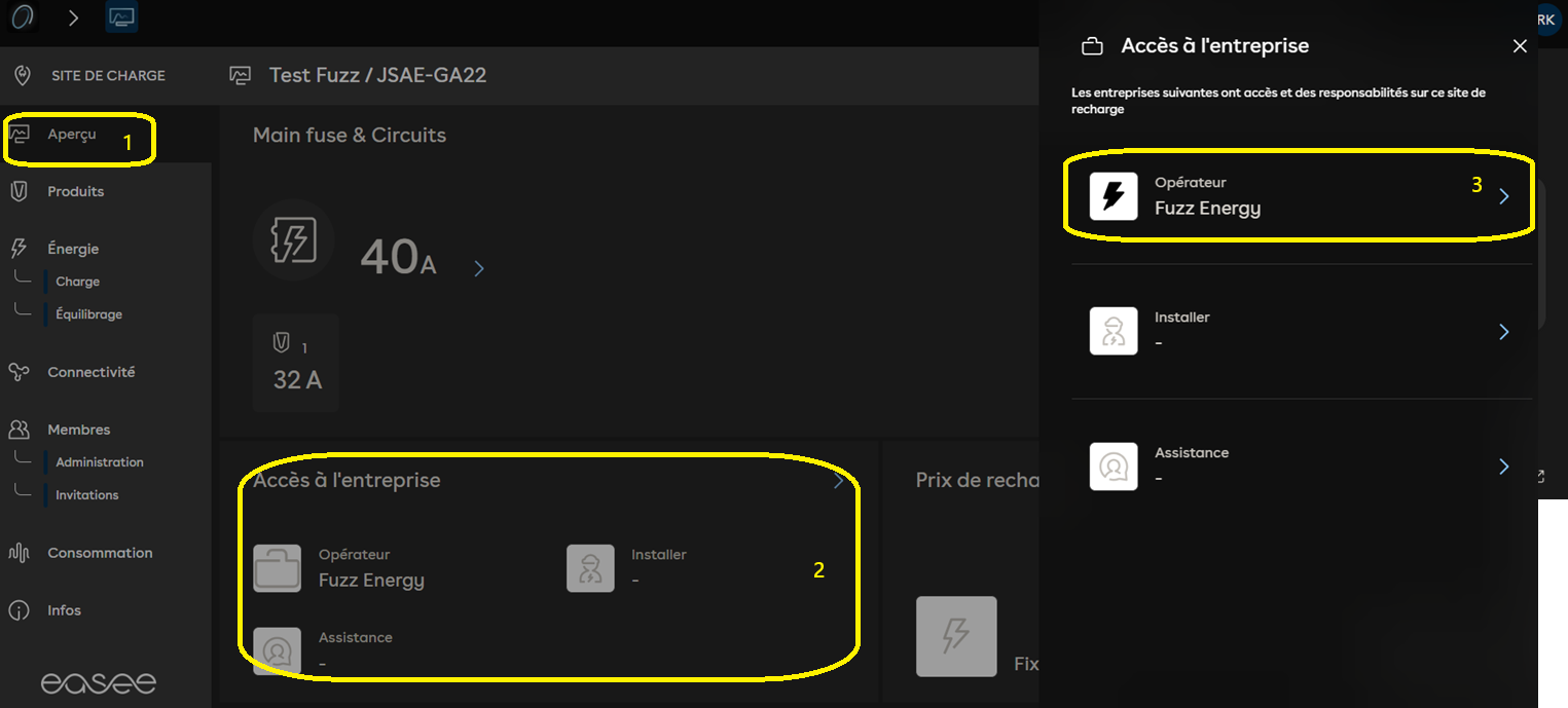 modify the charge point operator of the site