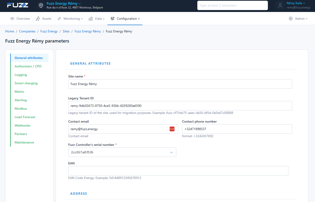 Site configuration: site general settings